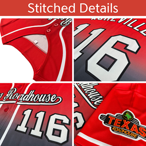 Maillots de baseball personnalisés sublimés en gros, entièrement boutonnés, avec nom d'équipe, anti-humidité, manches courtes, 100 % polyester, uniformes d'équipe - Product Image 5