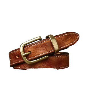 Nuevo Cinturón de Cuero 100% Genuino Unisex, Grano Completo, Hebilla de Acero Vintage, Resistente, de Lujo, para Oficina, a Bajo Precio - Product Image 1