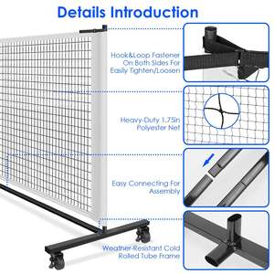 Sistema di Rete da Pickleball Portatile da 22 Piedi, Dimensioni Regolamentari, con Ruote Bloccabili e Borsa per il Trasporto, per Giocare su Vialetti e in Giardino - Product Image 4