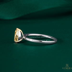 Magnifique bague en or jaune avec pierre taille coussin VVS2, or 9k 10k 14k 18k, qualité artisanale, bijoux fins pour cadeaux - Product Image 2