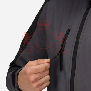 Veste polaire pour homme coupe-vent à col montant avec fermeture éclair, décontractée pour l'extérieur, automne, coupe régulière, en polyester, couleur unie - Product Image 6
