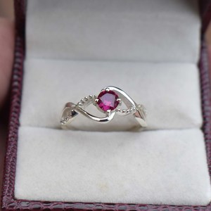 Ruby Gemstone <b>Ring</b> S925 Sterling Silver Dainty Wedding Jewelry Elegant Fine <b>Ring</b> For Women Birthstone <b>Ring</b> - Product Image 1