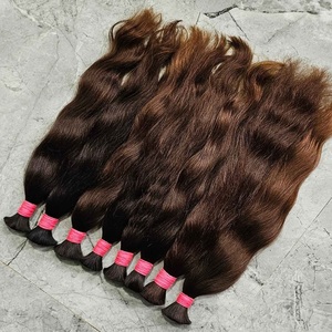 Unprocessed Raw Human Hair Bulk Cuticle Aligned Virgin <b>Extensions</b> Single South Temple Indian Hair Bulk Vendor - Product Image 3