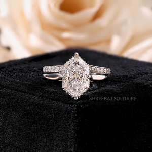 Anillo de Compromiso con Diamante Cultivado en Laboratorio, Anillo de Boda con Diamante Marquise, Oro 14K 18K, Platino 950, Joyería Personalizada - Product Image 2