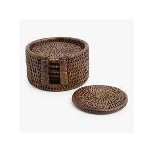 Sous-verres classiques en rotin, sets de table ronds, accessoires décoratifs de style bohème pour la maison - Product Image 2