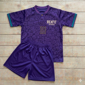 REXFIT SPORTS Men Custom Sports Uniform Set Training Jersey Shorts Football Team Breathable <b>Performance</b> <b>Wear</b> OEM Manufacturer - Product Image 1