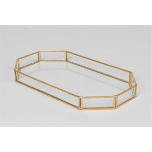 Nordic Glass <b>Mirror</b> Tray Gold Finish Jewelry Cosmetic Organizer Tray Wholesale Decorative Serving Tray For Hotel Wedding Decor - Product Image 2