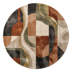 Luxury <b>Round</b> Area Rug Modern Abstract Geometric Wool <b>Carpet</b> Hand Tufted Designer Floor Rug Custom Size Luxury Home Villa - Product Image 6