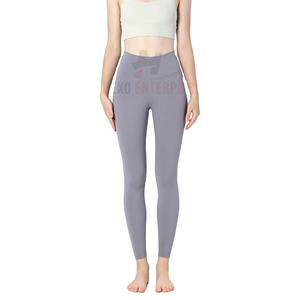 OEM de cintura alta de las mujeres de estilo casual gimnasio entrenamiento Yoga Leggings transpirable de compresión de punto de tela al por mayor - Product Image 1