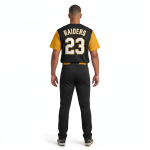Maillot de baseball raglan personnalisé à deux boutons 100 % polyester pour hommes et équipes de lycée, motif nom de joueur, fabricant OEM - Product Image 2