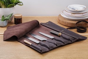 Porte-couteaux de chef en cuir véritable durable, protection anti-odeur, organisateur d'outils culinaires portable pour les voyages - Product Image 6