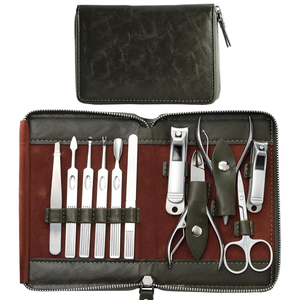 Stainless Steel <b>Manicure</b> Set Professional Nail Clipper <b>Kit</b> Portable Leather Case Pedicure Tools for Fingernail & Toenails - Product Image 2
