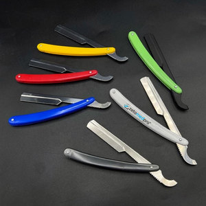 Rasoir de barbier personnalisé avec logo, lame en acier durable, manche en plastique, pour usage facial, avec fonction de sécurité, avec étiquette privée, rasoir pour le cou - Product Image 1