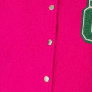 1908 Stacked Green Crop Leather Varsity Jacket Women Embroidered Letterman Bomber <b>Coat</b> Casual College Style Cropped Fashion - Product Image 3