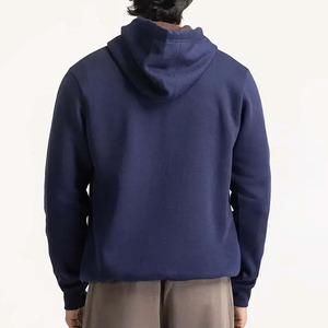 100% Cotton Fleece Hoodie for <b>Men</b> Heavyweight <b>Pullover</b> Sweatshirt Embroidered Hooded Collar Loose Fit Solid Pattern Winter Wear - Product Image 2