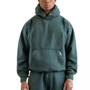 High quality Custom embroidery sweat suits hoodie and jogger two piece set sports <b>tech</b> fleece <b>washed</b> vintage tracksuit for men - Product Image 4
