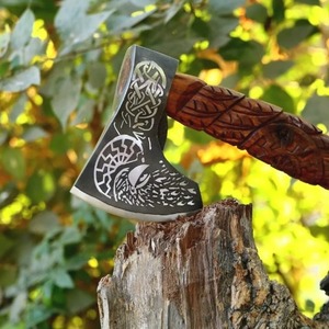 Survival camping <b>axe</b> Industrial grade <b>axe</b> High quality forged <b>axe</b> Custom handmade steel <b>axe</b> <b>Wood</b> handle viking <b>axe</b> - Product Image 2