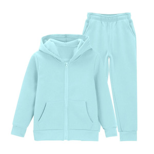 Conjuntos deportivos para niños, ropa deportiva gruesa de invierno, con capucha y cremallera, conjunto de dos piezas. - Product Image 6