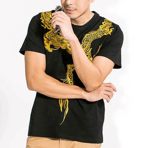 เสื้อยืดแขนสั้นสีดำสำหรับผู้ชาย พร้อมโลโก้ด้านหน้า สไตล์จีน คอกลม ทรงปกติ ผ้าถัก เป็นมิตรกับสิ่งแวดล้อม - Product Image 6