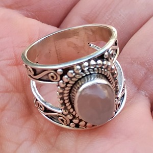 Rose <b>Quartz</b> Oval <b>Ring</b> 925 Sterling Silver Handmade Promise Jewelry for Women gift her bezel setting <b>Ring</b> January birthstone - Product Image 2
