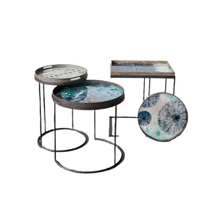 Hot Selling Enamel Finish Excellent Quality Metal Made Black Color Powder Coated Luxury <b>Nesting</b> <b>Tables</b> In Lowest Price - Product Image 4