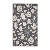 Couverture de jet de canapé personnalisée en coton turc pour la décoration intérieure Halloween Noël jette en gros avec broderie de logo personnalisé