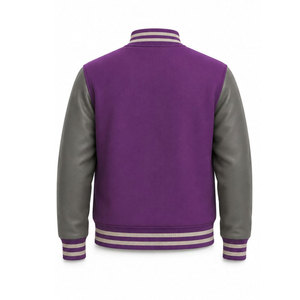 Blouson universitaire homme fin, coupe droite, double boutonnage, coupe-vent, écologique, avec logo personnalisé, en molleton de coton, pour le printemps - Product Image 3