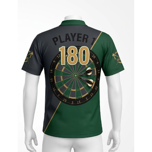 Camiseta de Polo Profesional para Dardos, Diseño Personalizado, Secado Rápido, Transpirable, Ropa de Equipo para Entrenamiento y Partidos de Dardos, Ligera, Fabricación OEM/ODM - Product Image 3