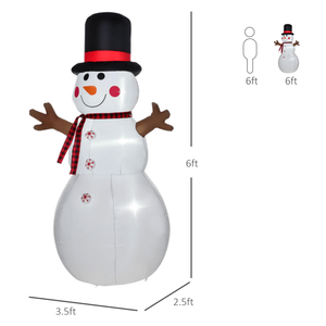 Pupazzo di Neve Gonfiabile da 1,8 m per Decorazioni Natalizie da Esterno - Product Image 2