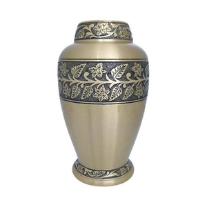 Urne funéraire élégante en laiton poli, style américain/européen, écologique, pour cendres d'adultes et d'animaux, cercueil commémoratif personnalisable - Product Image 2