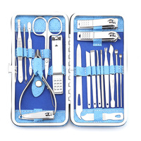 Meilleures ventes 2024 - Trousse de soin des ongles professionnelle en acier inoxydable - Kit de voyage - 18 pièces - Ensemble de manucure et pédicure
