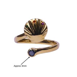 Anillos Clásicos de Plata de Ley 925 con Baño de Oro y Gemas de Zafiro Azul y Turmalina para Mujer, Ideales para Bodas - Product Image 5