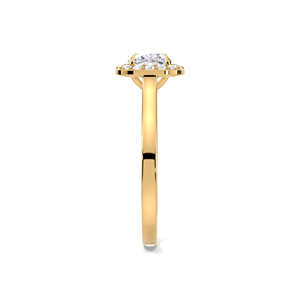 Anillo de Compromiso con Diamante Cultivado en Laboratorio de Corte Cojín de 1.16CT, con Halo, en Oro Amarillo, Blanco y Rosa de 18K, Chapado en Rodio, Anillo Nupcial de Lujo - Product Image 3