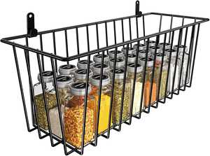 2 Tier Industrial Wood Spice <b>Rack</b> Organizer Countertop Storage Shelf Freestanding <b>Kitchen</b> Seasoning Bottle Condiment Stand - Product Image 4