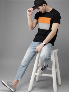 Camiseta de Manga Corta Negra para Hombre, Diseño Original, Informal, Verano, 100% Algodón, Transpirable, Popelina, Cuello en V, Ecológica - Product Image 3