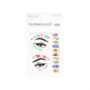 Adesivi glitterati per il viso ILAN, decorazioni per occhi e unghie per il trucco da festa 32642 - Product Image 1