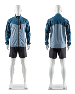 Ensemble veste coupe-vent et short pour homme, color block, séchage rapide, sportswear, manches longues, col montant, pour le printemps - Product Image 1