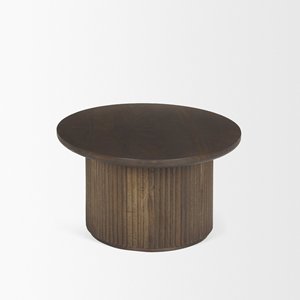 Table basse ovale en bois cannelé - Product Image 4