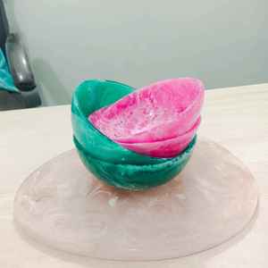 Tazón para Servir Frutas y Ensaladas, Hecho a Mano, Libre de BPA, de Resina, Moderno y de Lujo, para Bodas, Campamentos y Aperitivos - Product Image 4