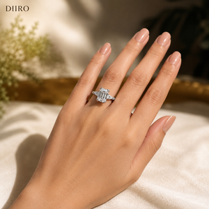 Anillo de Compromiso de Oro Amarillo Vermeil de 18K con Certificado GRA, Anillo de Promesa con Moissanita Halo y Diamante de Corte Brillante Redondo - Product Image 2
