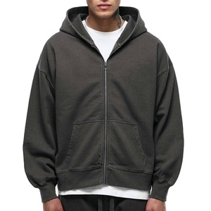Top Premium nouveauté haute qualité goutte épaule fermeture éclair sweats à capuche 360gsm 100% coton polaire meilleure vente fabrication de vêtements - Product Image 1