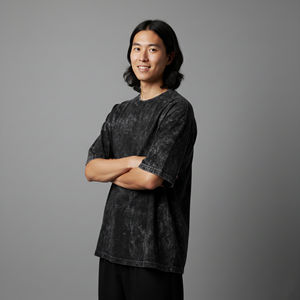 Nuevas camisetas de moda para hombre, estilo oversized, hombros caídos, lavado ácido, cuello redondo, manga corta, holgadas, 100% algodón, tallas grandes. - Product Image 3