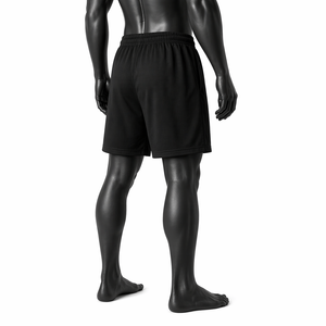 Shorts Bermuda pour Homme Noir à Imprimé Fil de Fer Barbelé, Taille Mi-Haute avec Cordon de Serrage, Style Urbain Décontracté - Product Image 4