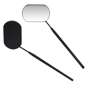 Miroirs d'inspection des cils, couleur noire, revêtement 3X, ronds, en acier inoxydable, fournitures pour extensions de cils, vente en gros OEM - Product Image 1