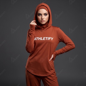 Sudadera Deportiva con Capucha para Mujer, Personalizable con Logotipo y Empaque, Transpirable, con Capucha Integrada para Hijab y Puños con Orificios para Pulgares - Product Image 1