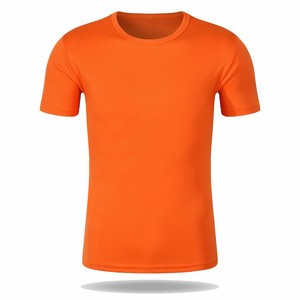 Camiseta de trabajo de manga corta de secado rápido personalizada OEM, ropa de trabajo con logo impreso personalizado, camiseta publicitaria con cuello redondo - Product Image 2