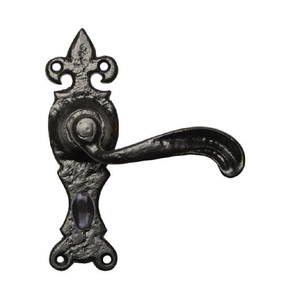 Manija de Puerta Moderna de Hierro Fundido Maleable para Dormitorio y Hotel con Diseño Fleur De Lis, Palanca de Entrada Derecha, Fácil Instalación - Product Image 3