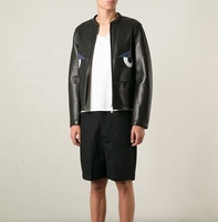 Nouvelle veste en cuir pour homme en peau de mouton, style motard, tendance coréenne, coupe slim, revers, imperméable, écologique, style urbain 2024