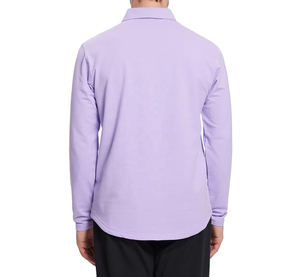 Chemise à manches longues pour homme, taille plus, éco-responsable, couleur unie, tricotée, avec poche, style décontracté, bordeaux - Product Image 3