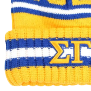 หมวกบีนนี่ไหมพรมปักลายตัวอักษรกรีก 3 มิติ Sigma Gamma Rho ปี 1922 สีน้ำเงิน สำหรับผู้หญิง หมวกไหมพรมอุ่นสำหรับฤดูหนาว ปักลายตามสั่ง - Product Image 4